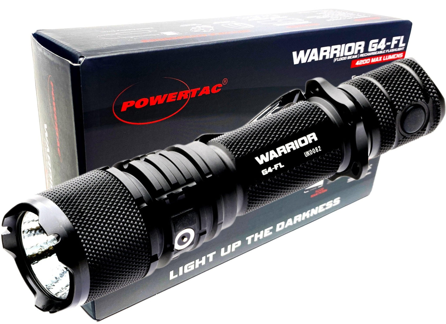 Powertac - Warrior G4 - FL - 4200 Lumen Flashlight (Wide beam) - Angler's Pro Tackle & Outdoors