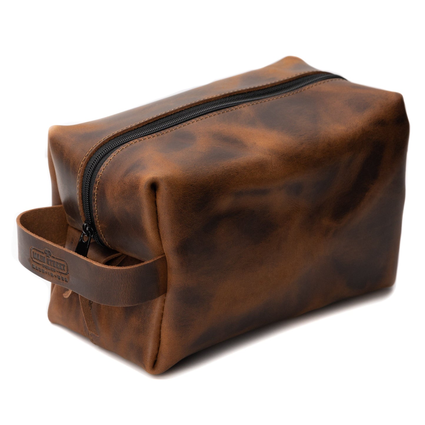Main Street Forge - Leather Toiletry Bag for Men | Dopp Kit / Travel Pack