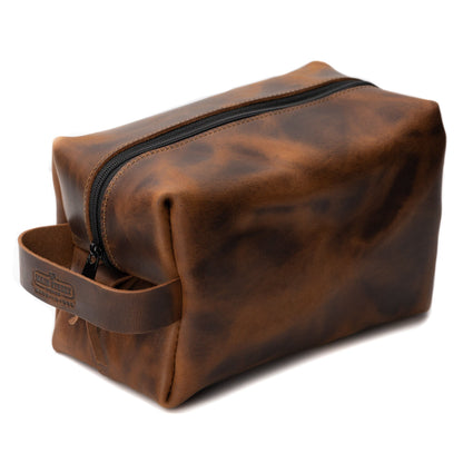 Main Street Forge - Leather Toiletry Bag for Men | Dopp Kit / Travel Pack