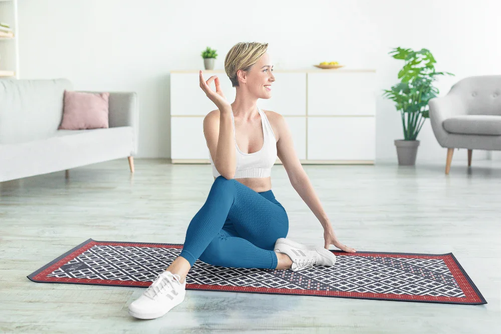 Yune Yoga Blue Pilates Mat Reiko