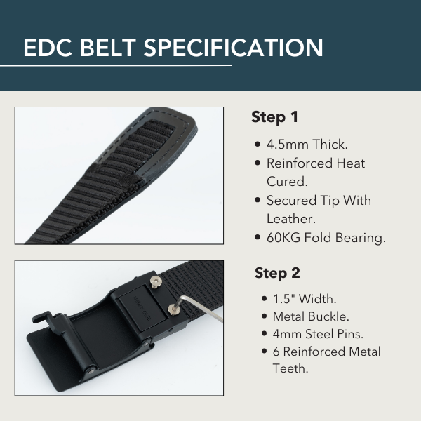 2ND AMEN Protector 1.0 EDC Belt 1.5" Width For Everyday Carry
