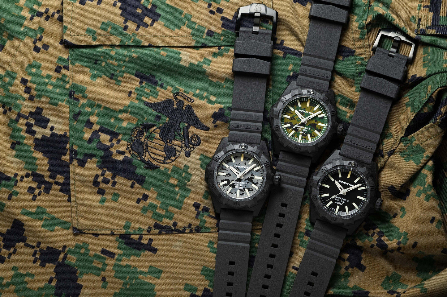 ProTek Watches Model PT4101SF USMC Carbon Dive