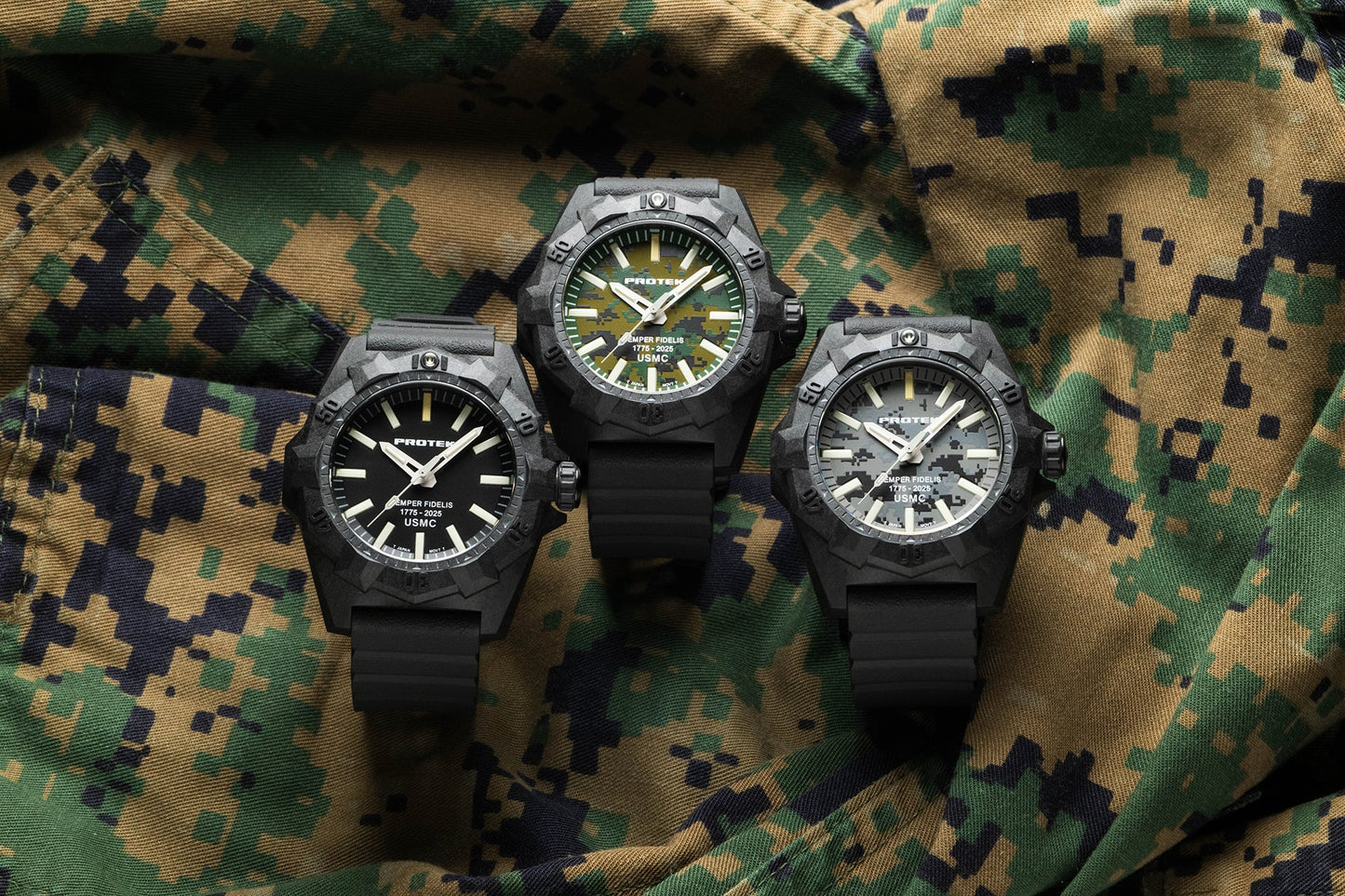 ProTek Watches Model PT4101SF USMC Carbon Dive