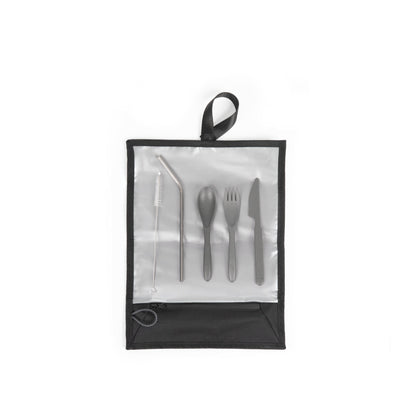 Picnic Time Tarana Recycled Lunch Bag Cooler with Utensils