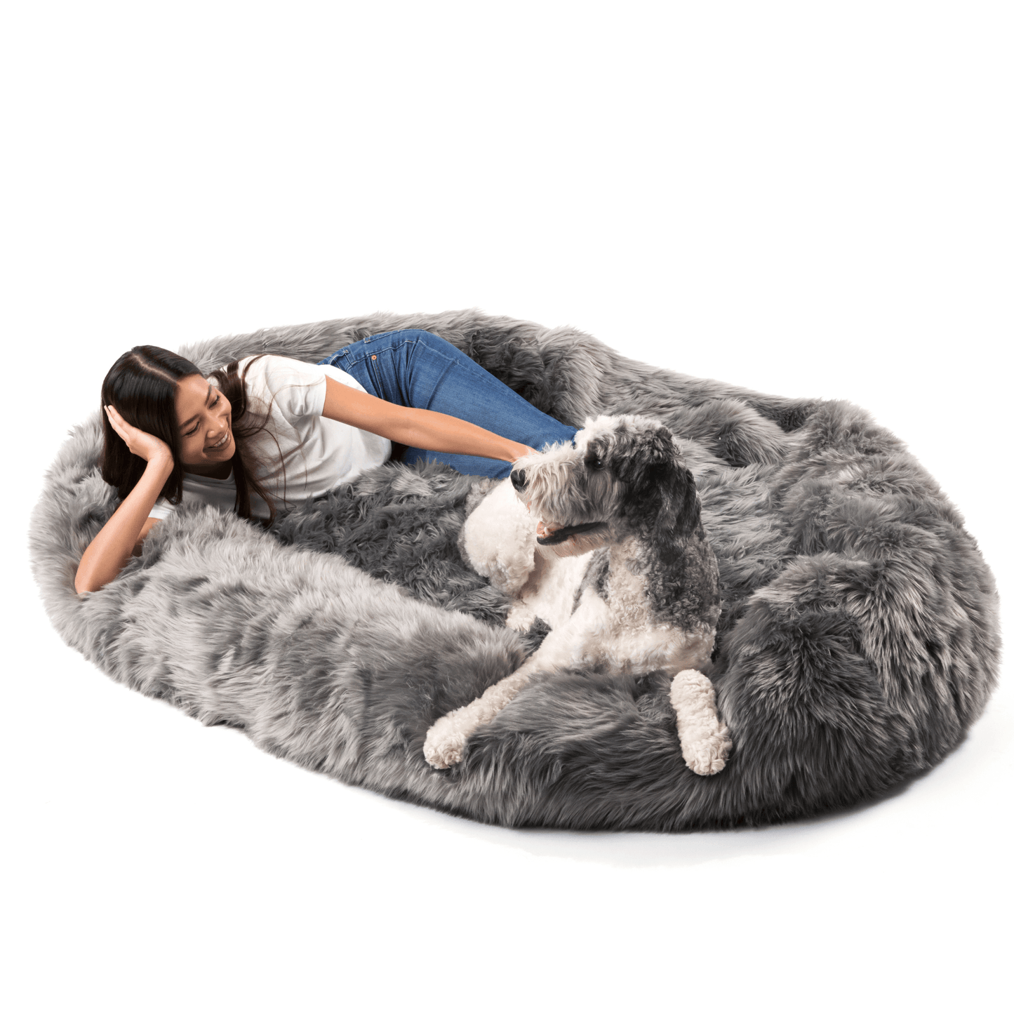 PupCloud™ Human - Size Dog Bed + Matching Waterproof Blanket Bundle - Charcoal Grey - Angler's Pro Tackle & Outdoors