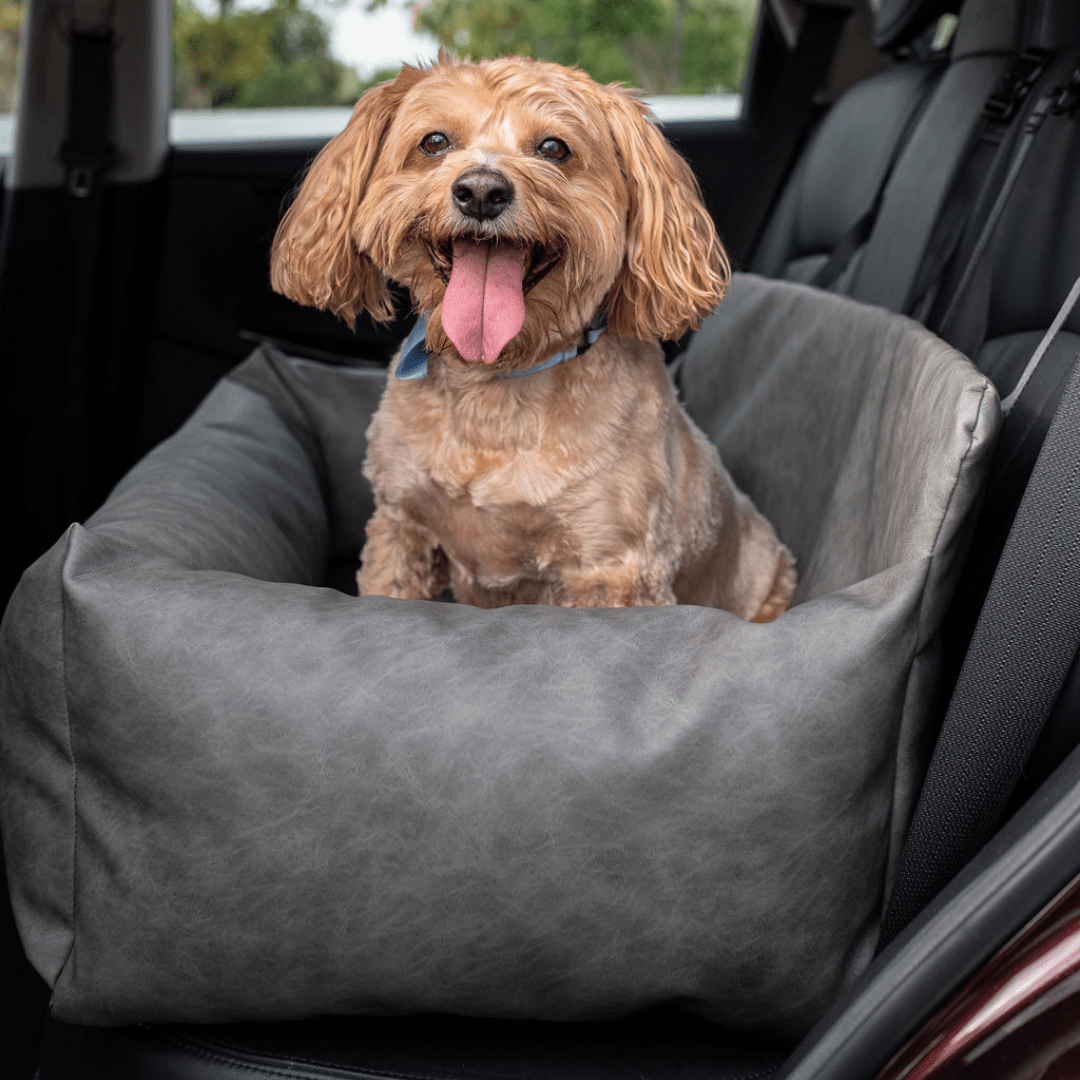 PupProtector™ Faux Leather Memory Foam Dog Car Bed - Slate Gray - Angler's Pro Tackle & Outdoors