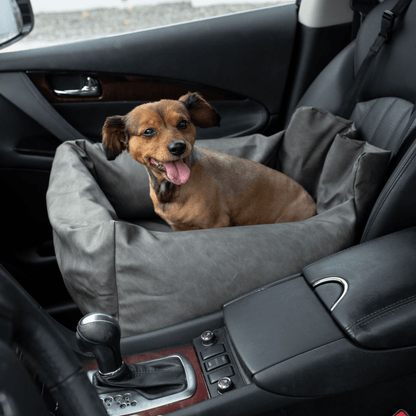 PupProtector™ Faux Leather Memory Foam Dog Car Bed - Slate Gray - Angler's Pro Tackle & Outdoors