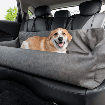 PupProtector™ Faux Leather Memory Foam Dog Car Bed - Slate Gray - Angler's Pro Tackle & Outdoors