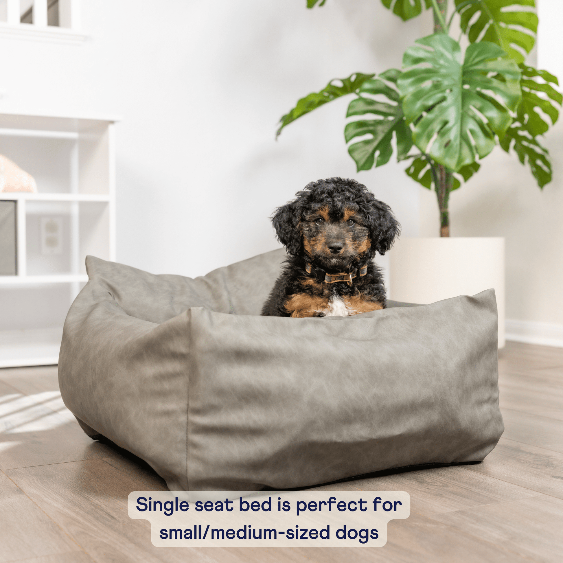 PupProtector™ Faux Leather Memory Foam Dog Car Bed - Slate Gray - Angler's Pro Tackle & Outdoors