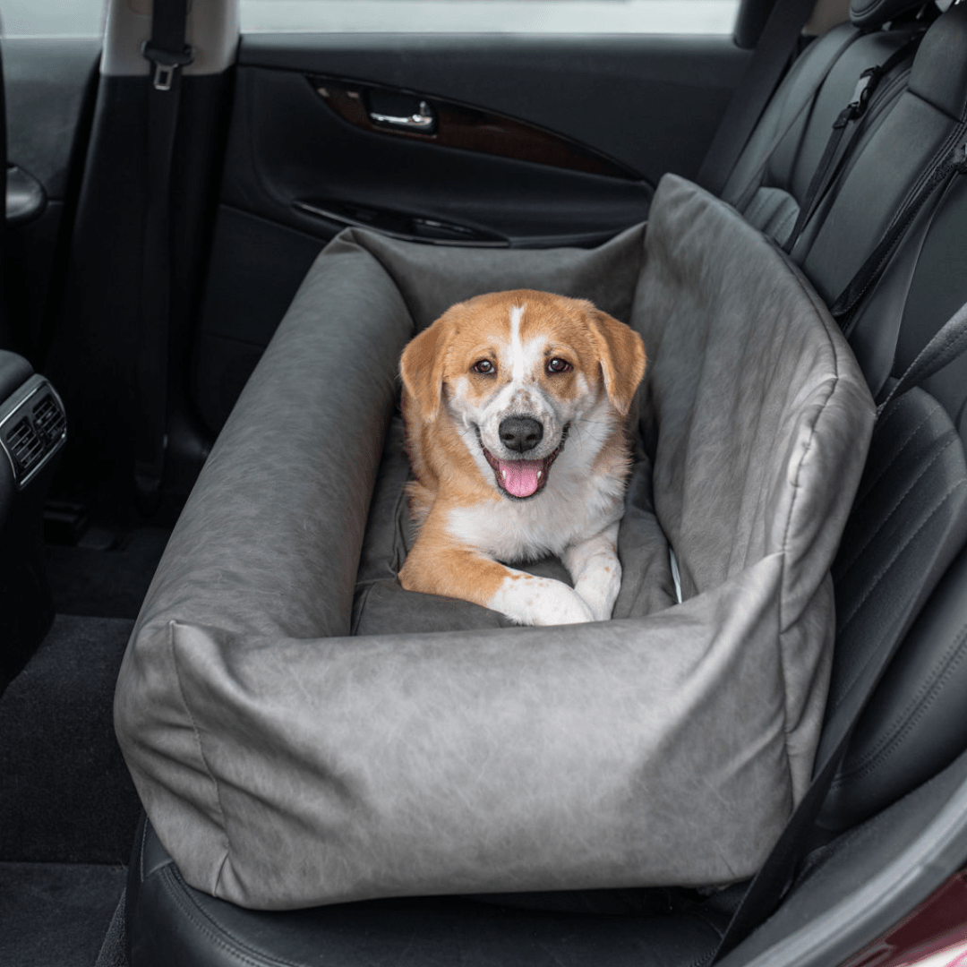 PupProtector™ Faux Leather Memory Foam Dog Car Bed - Slate Gray - Angler's Pro Tackle & Outdoors