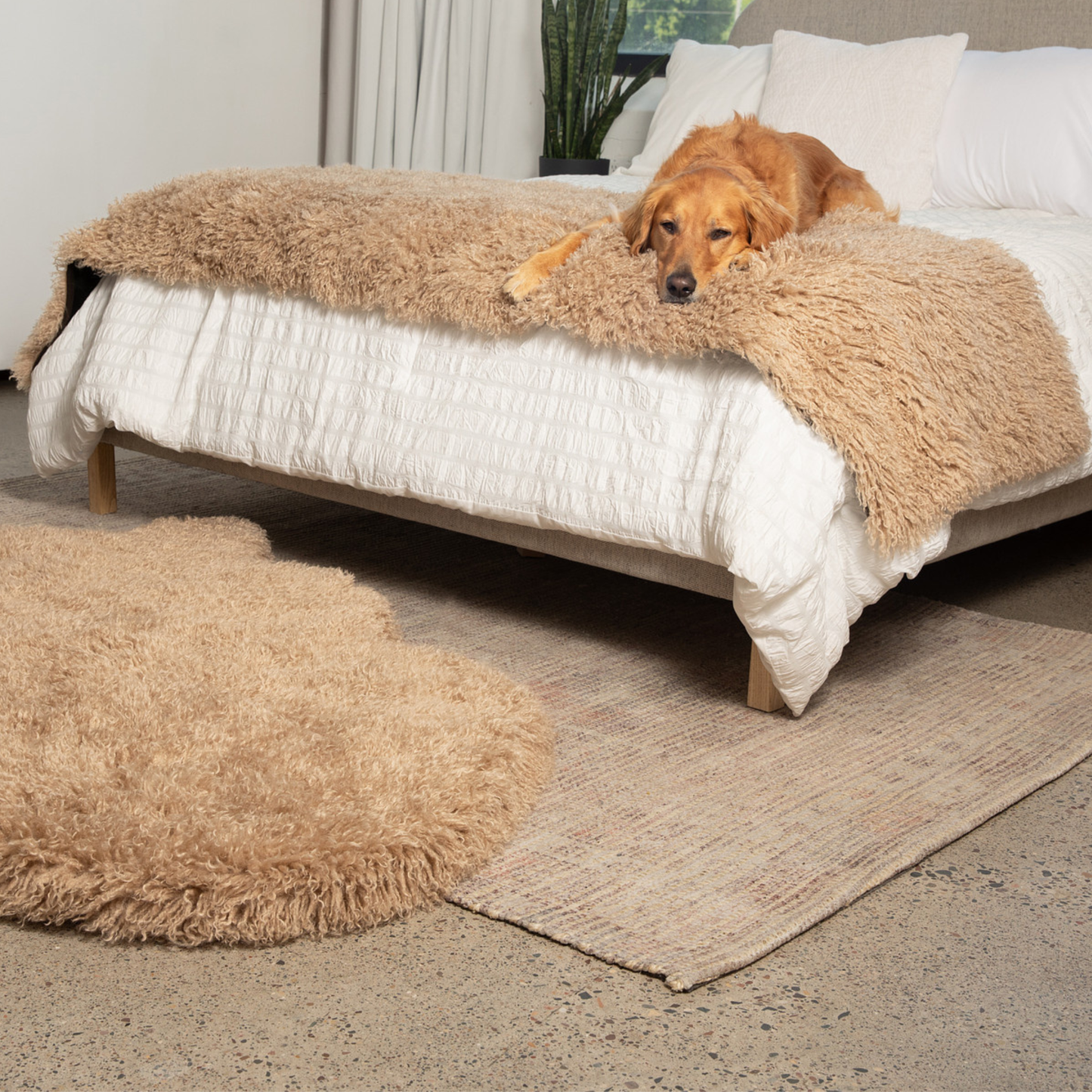 PupProtector™ Luxe Waterproof Bed Runner - Plush Sheep Tan - Angler's Pro Tackle & Outdoors