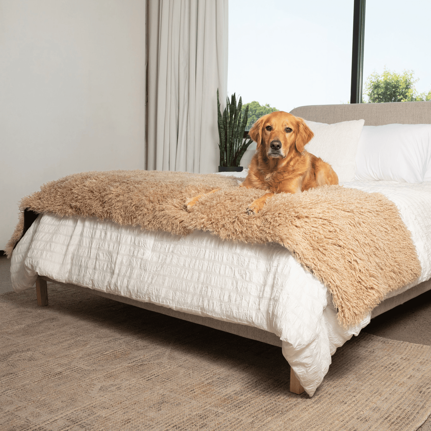 PupProtector™ Luxe Waterproof Bed Runner - Plush Sheep Tan - Angler's Pro Tackle & Outdoors