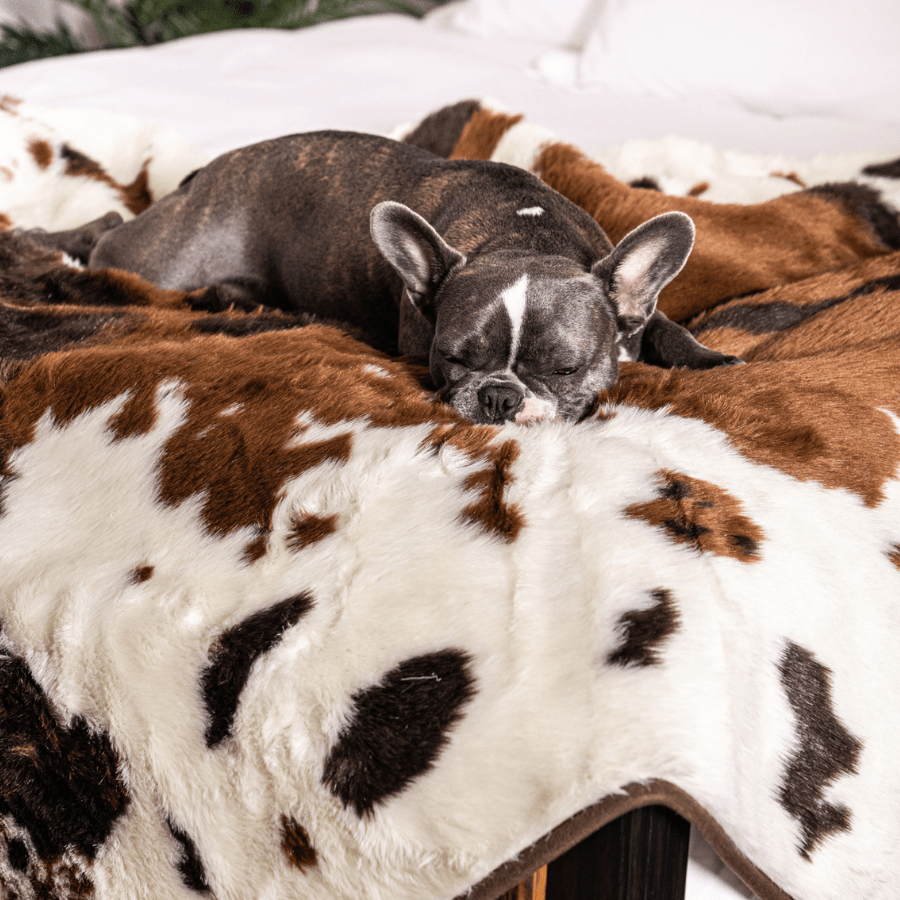 PupProtector™ Waterproof Throw Blanket - Brown Faux Cowhide - Angler's Pro Tackle & Outdoors