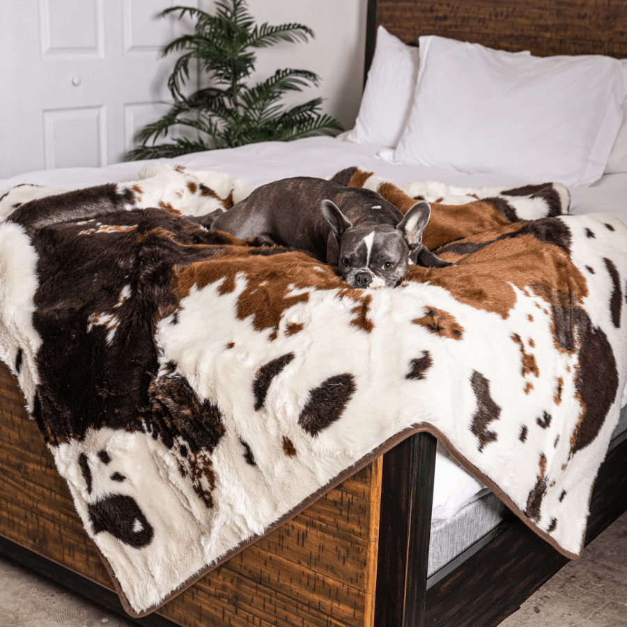 PupProtector™ Waterproof Throw Blanket - Brown Faux Cowhide - Angler's Pro Tackle & Outdoors