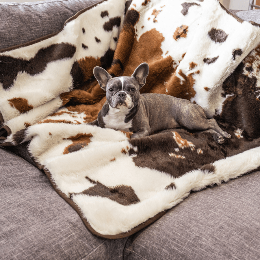 PupProtector™ Waterproof Throw Blanket - Brown Faux Cowhide - Angler's Pro Tackle & Outdoors