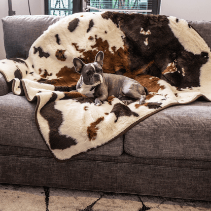 PupProtector™ Waterproof Throw Blanket - Brown Faux Cowhide - Angler's Pro Tackle & Outdoors