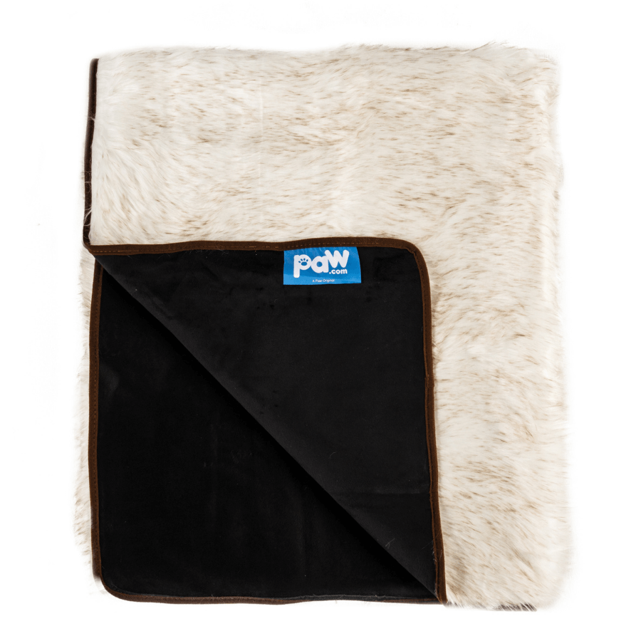 PupProtector™ Waterproof Throw Blanket - White with Brown Accents - Angler's Pro Tackle & Outdoors