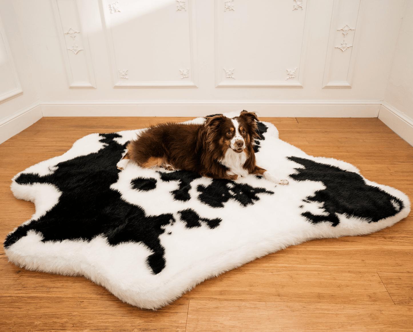 PupRug™ Animal Print Memory Foam Dog Bed - Black Faux Cowhide - Angler's Pro Tackle & Outdoors