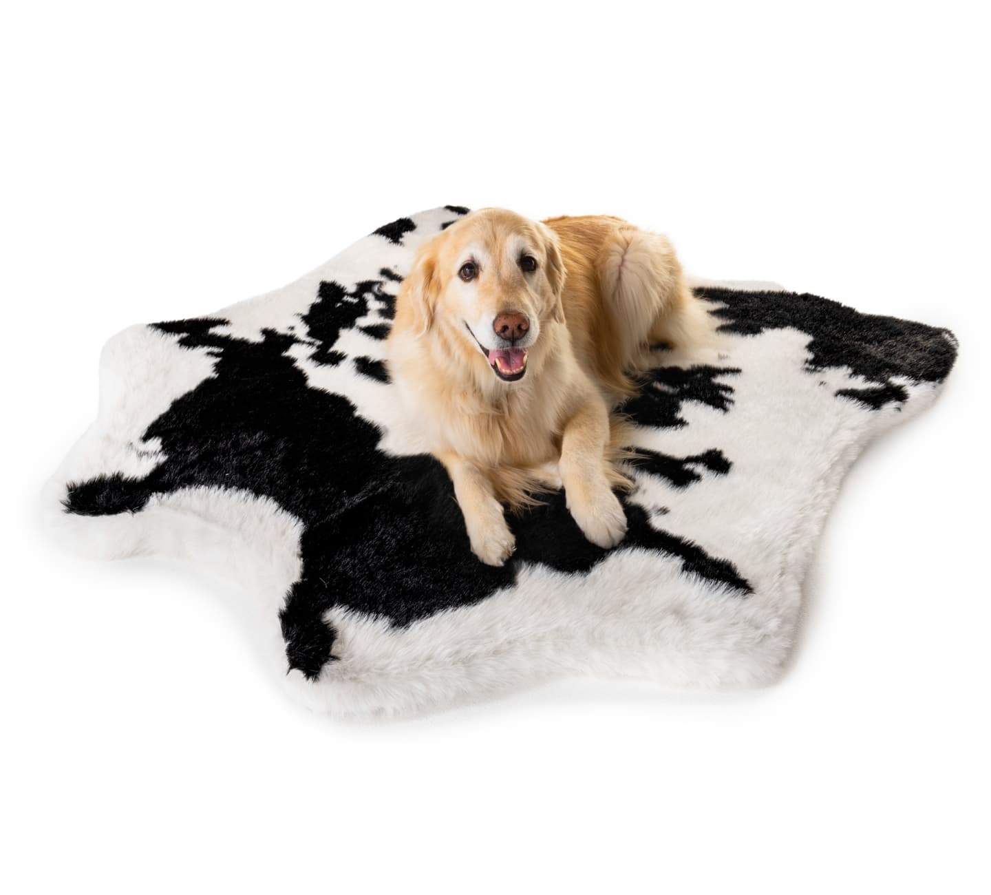 PupRug™ Animal Print Memory Foam Dog Bed - Black Faux Cowhide - Angler's Pro Tackle & Outdoors