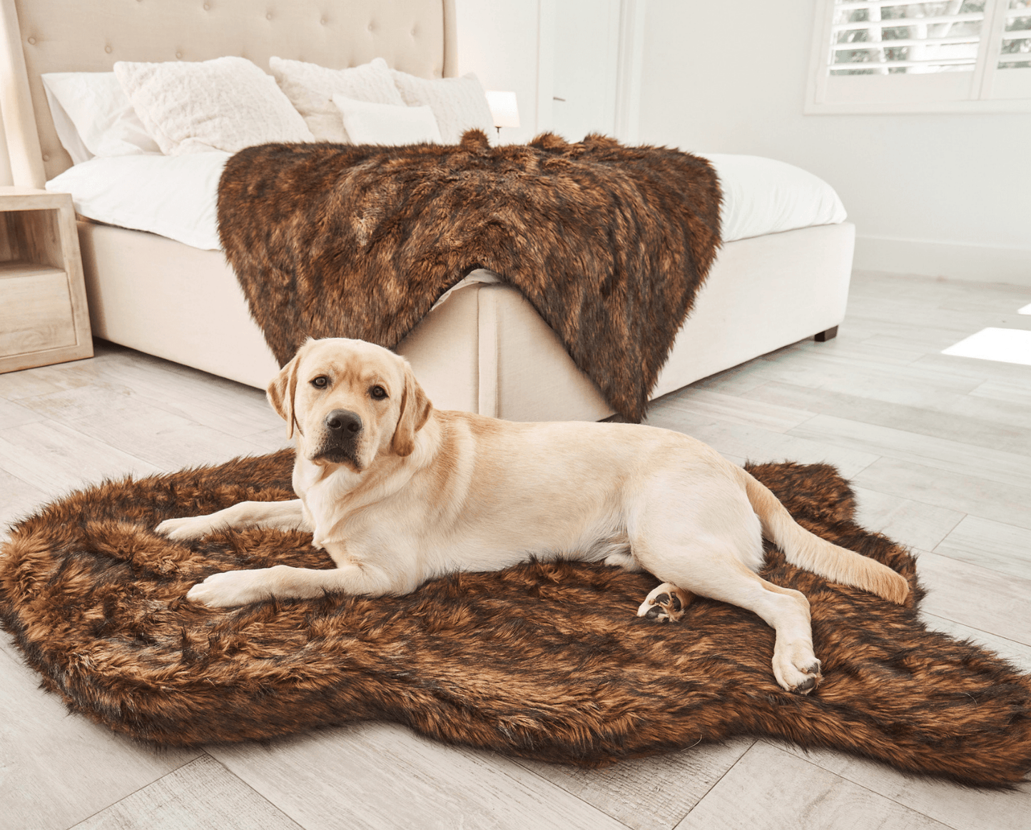 PupRug by Paw.com™ Faux Fur Orthopedic Dog Bed - Curve Brown - Angler's Pro Tackle & Outdoors