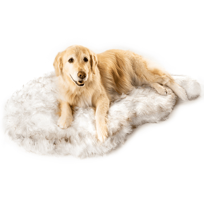 PupRug by Paw.com™ Faux Fur Orthopedic Dog Bed - Curve White with Brown Accents - Angler's Pro Tackle & Outdoors