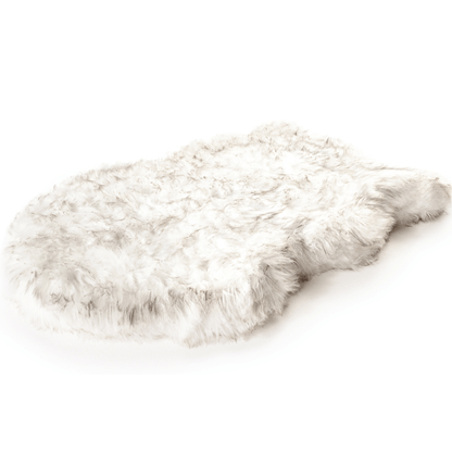 PupRug by Paw.com™ Faux Fur Orthopedic Dog Bed - Curve White with Brown Accents - Angler's Pro Tackle & Outdoors