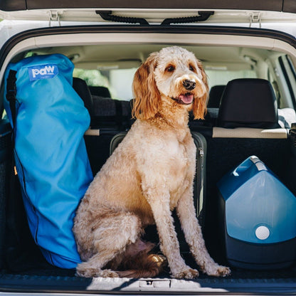 PupRug by Paw.com™ Portable Orthopedic Dog Bed - White with Brown Accents - Angler's Pro Tackle & Outdoors