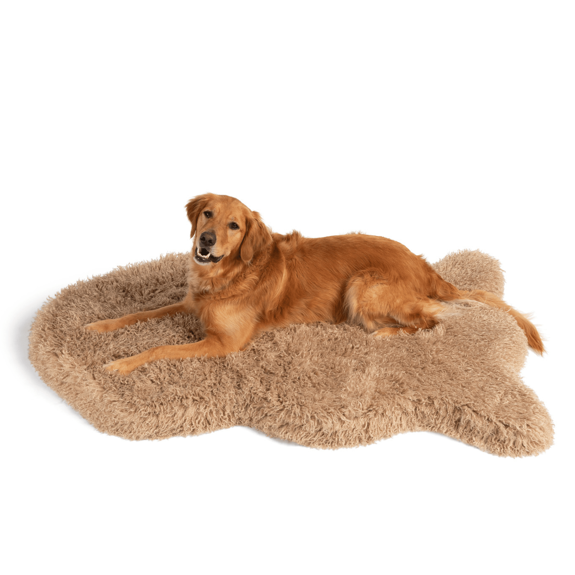 PupRug™ Luxe Faux Fur Orthopedic Dog Bed - Plush Sheep Tan - Angler's Pro Tackle & Outdoors