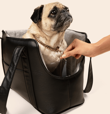 PupTote™ 3 - in - 1 Faux Leather Dog Carrier Bag - Black - Angler's Pro Tackle & Outdoors