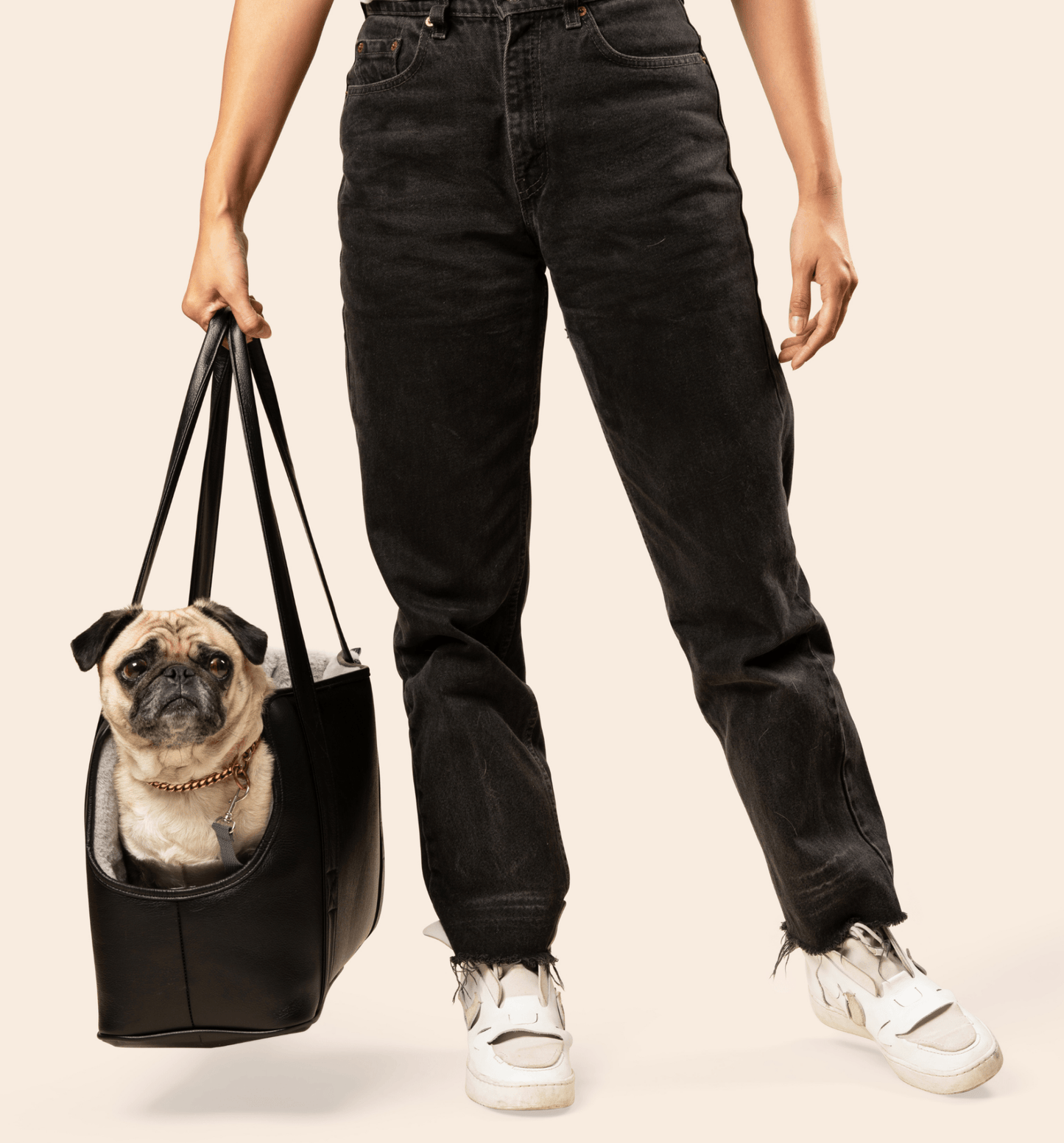 PupTote™ 3 - in - 1 Faux Leather Dog Carrier Bag - Black - Angler's Pro Tackle & Outdoors