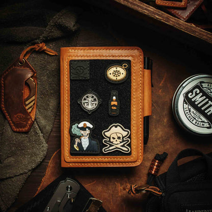 Pirate Goods Passport Travel Wallet - Quartermaster v2 | Leather Velcro Organizer | Field Notes Holder
