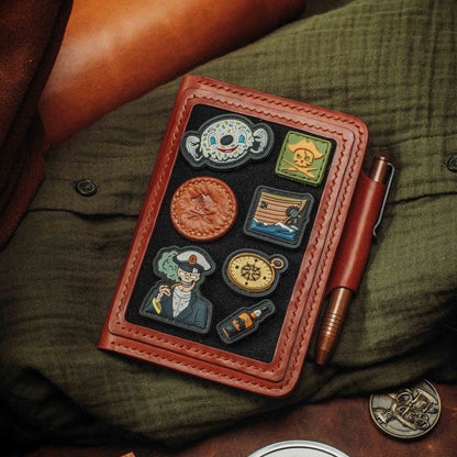 Pirate Goods Passport Travel Wallet - Quartermaster v2 | Leather Velcro Organizer | Field Notes Holder