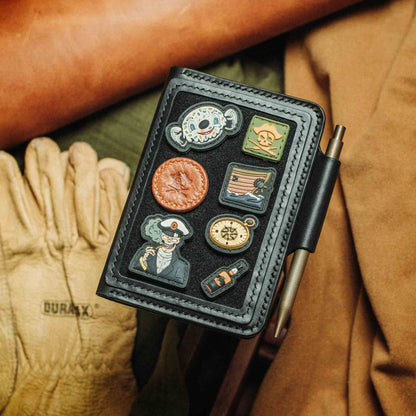 Pirate Goods Passport Travel Wallet - Quartermaster v2 | Leather Velcro Organizer | Field Notes Holder