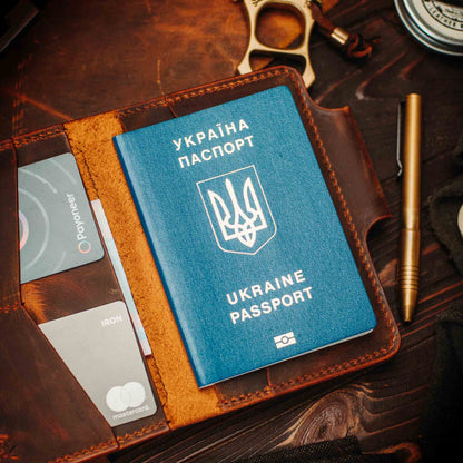 Pirate Goods Passport Travel Wallet - Quartermaster v2 | Leather Velcro Organizer | Field Notes Holder