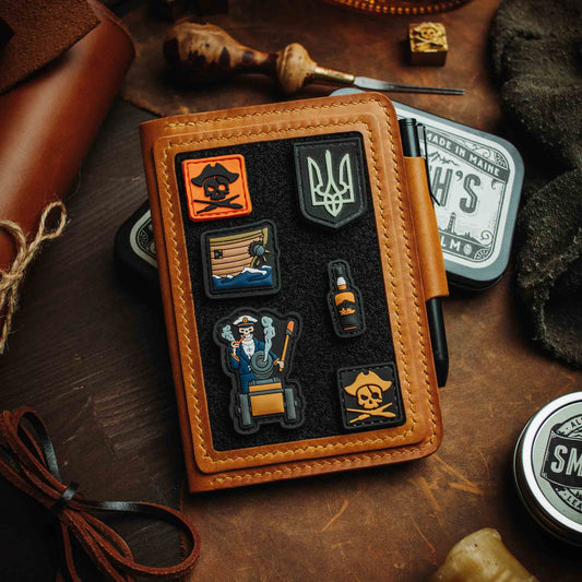 Pirate Goods Passport Travel Wallet - Quartermaster v2 | Leather Velcro Organizer | Field Notes Holder