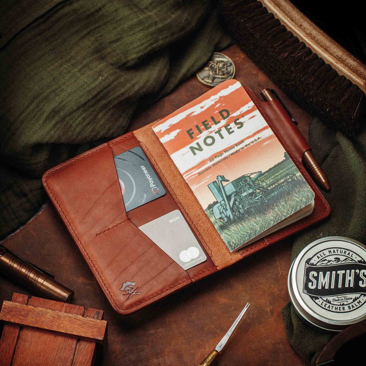 Pirate Goods Passport Travel Wallet - Quartermaster v2 | Leather Velcro Organizer | Field Notes Holder
