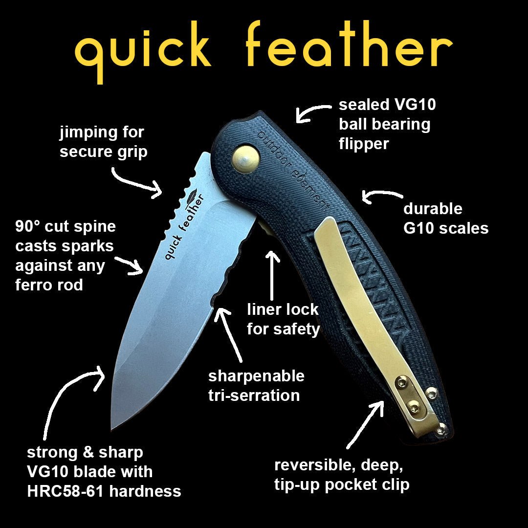 Quick Feather Folding Knife - Angler's Pro Tackle & Outdoors