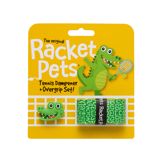 Racket Pets Alligator Green Tennis Overgrip Tape and Matching Shock Absorbing Dampener for Tennis Racket - Angler's Pro Tackle & Outdoors