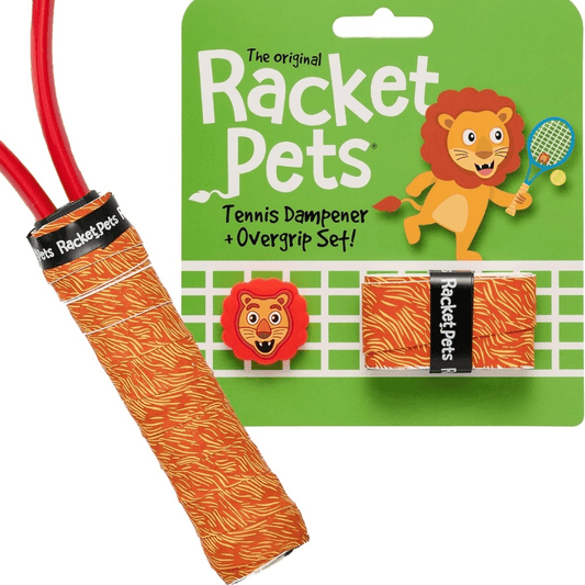 Racket Pets Lion Orange Tennis Overgrip Tape and Matching Shock Absorbing Dampener for Tennis Racket - Angler's Pro Tackle & Outdoors