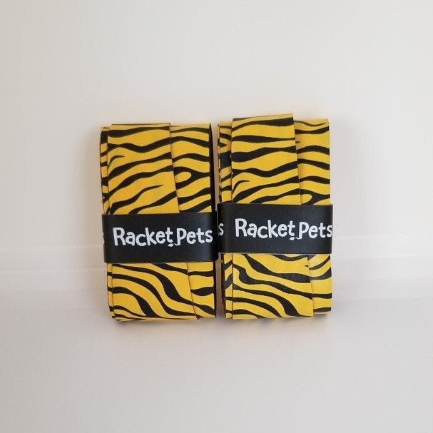 Racket Pets Overgrip Tape for Tennis Racket - Yellow Tiger (pack of 2) - Angler's Pro Tackle & Outdoors