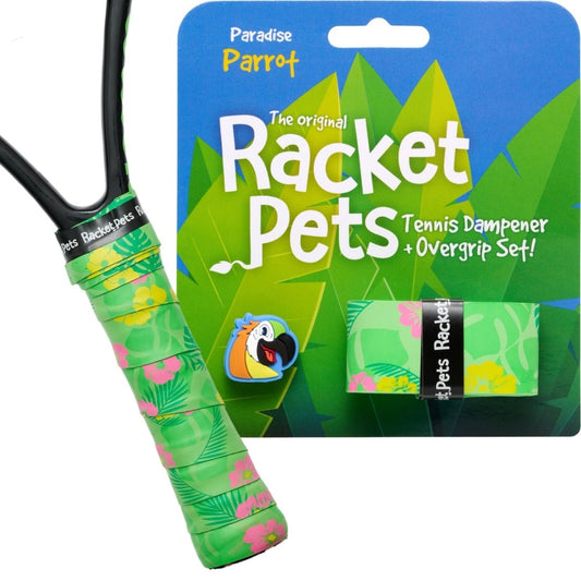 Racket Pets Parrot Tennis Overgrip Tape and Matching Shock Absorbing Dampener for Tennis Racket - Angler's Pro Tackle & Outdoors