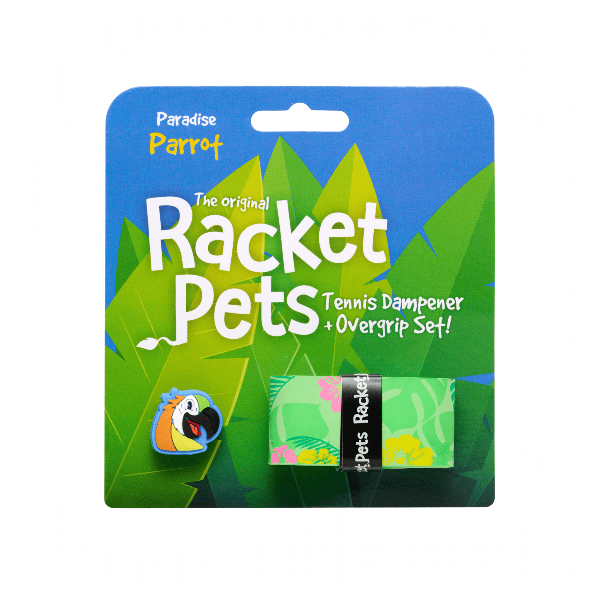 Racket Pets Parrot Tennis Overgrip Tape and Matching Shock Absorbing Dampener for Tennis Racket - Angler's Pro Tackle & Outdoors