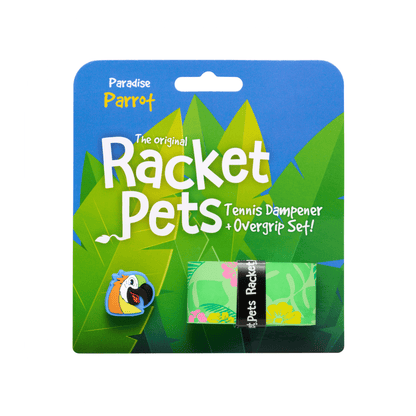 Racket Pets Parrot Tennis Overgrip Tape and Matching Shock Absorbing Dampener for Tennis Racket - Angler's Pro Tackle & Outdoors