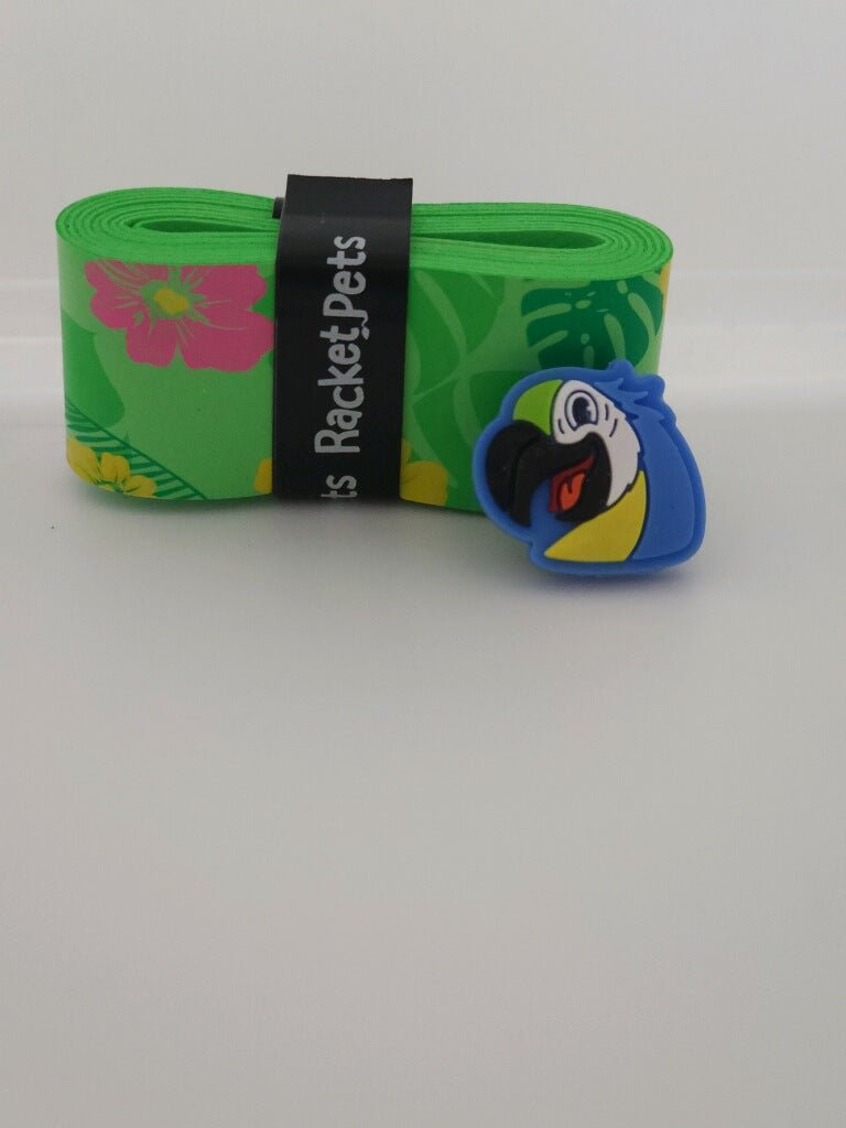 Racket Pets Parrot Tennis Overgrip Tape and Matching Shock Absorbing Dampener for Tennis Racket - Angler's Pro Tackle & Outdoors