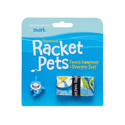 Racket Pets Shark Tennis Overgrip Tape and Matching Shock Absorbing Dampener for Tennis Racket - Angler's Pro Tackle & Outdoors