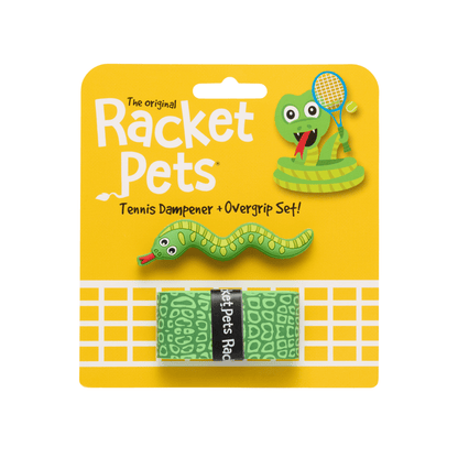 Racket Pets Snake Green Tennis Overgrip Tape and Matching Shock Absorbing Dampener for Tennis Racket - Angler's Pro Tackle & Outdoors