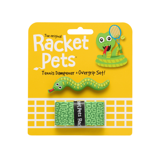 Racket Pets Snake Green Tennis Overgrip Tape and Matching Shock Absorbing Dampener for Tennis Racket - Angler's Pro Tackle & Outdoors