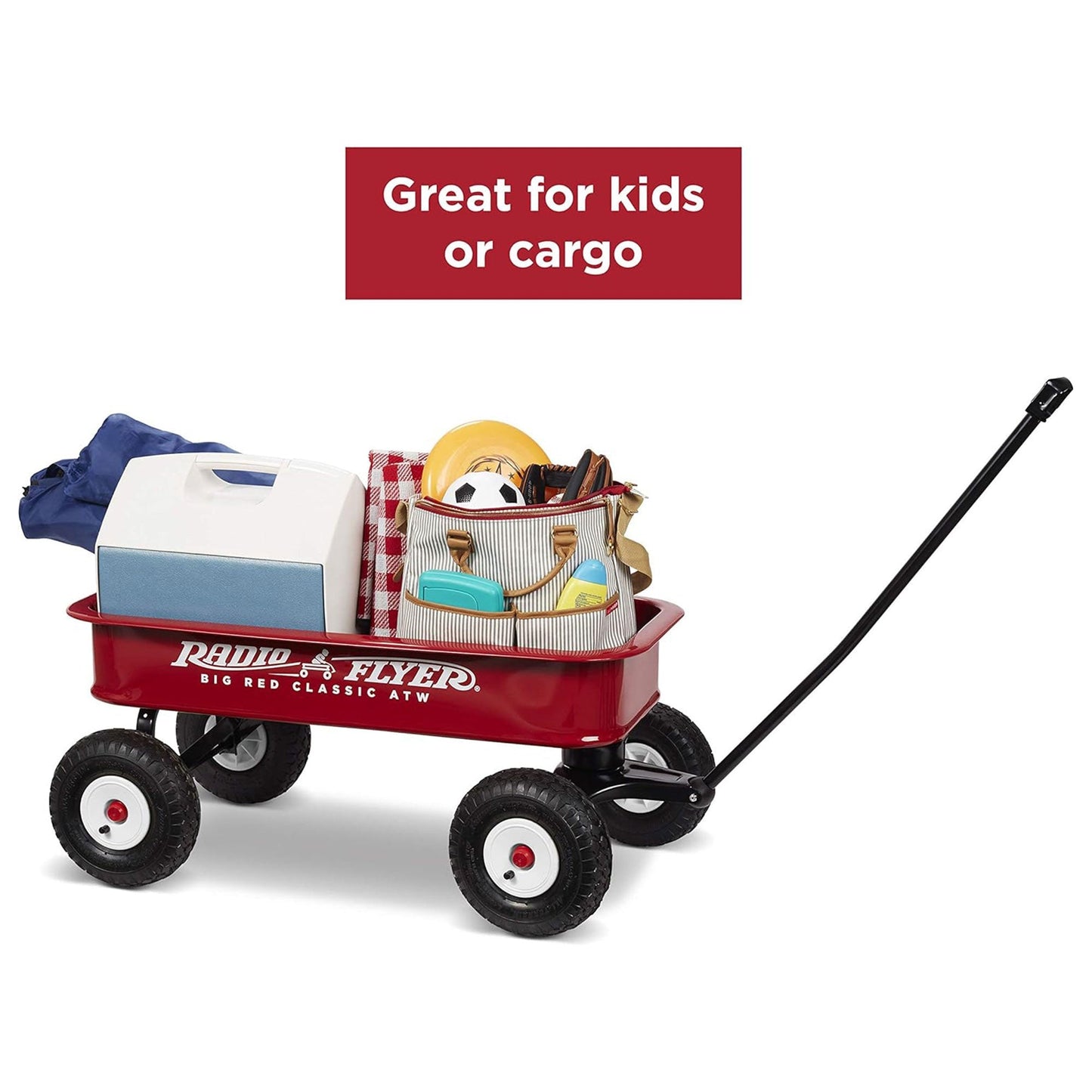 Radio Flyer 1800 Big Red Classic Extra Long Handle All Terrain Wheels Kids Wagon - Angler's Pro Tackle & Outdoors