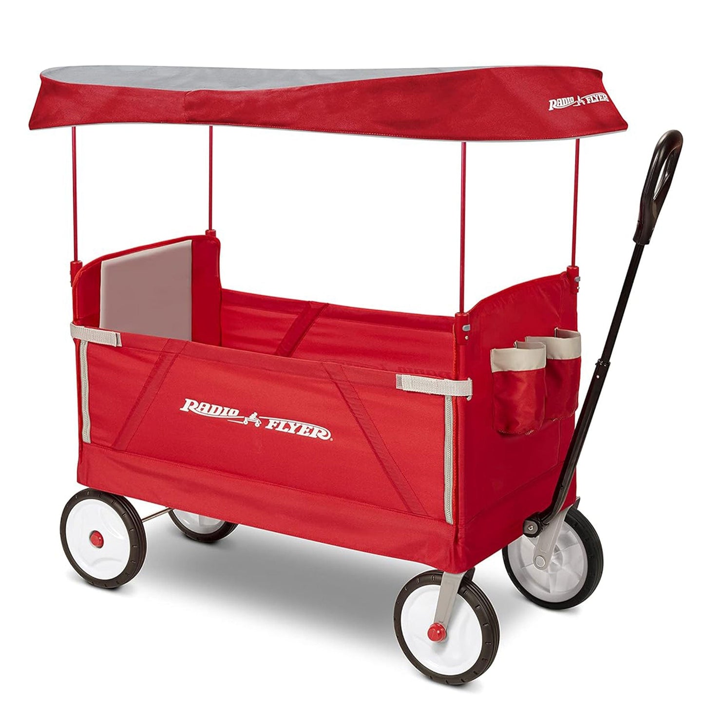 Radio Flyer 3 in 1 EZ Fold Wagon All Terrain Off Road Cart with Canopy, Red - Angler's Pro Tackle & Outdoors