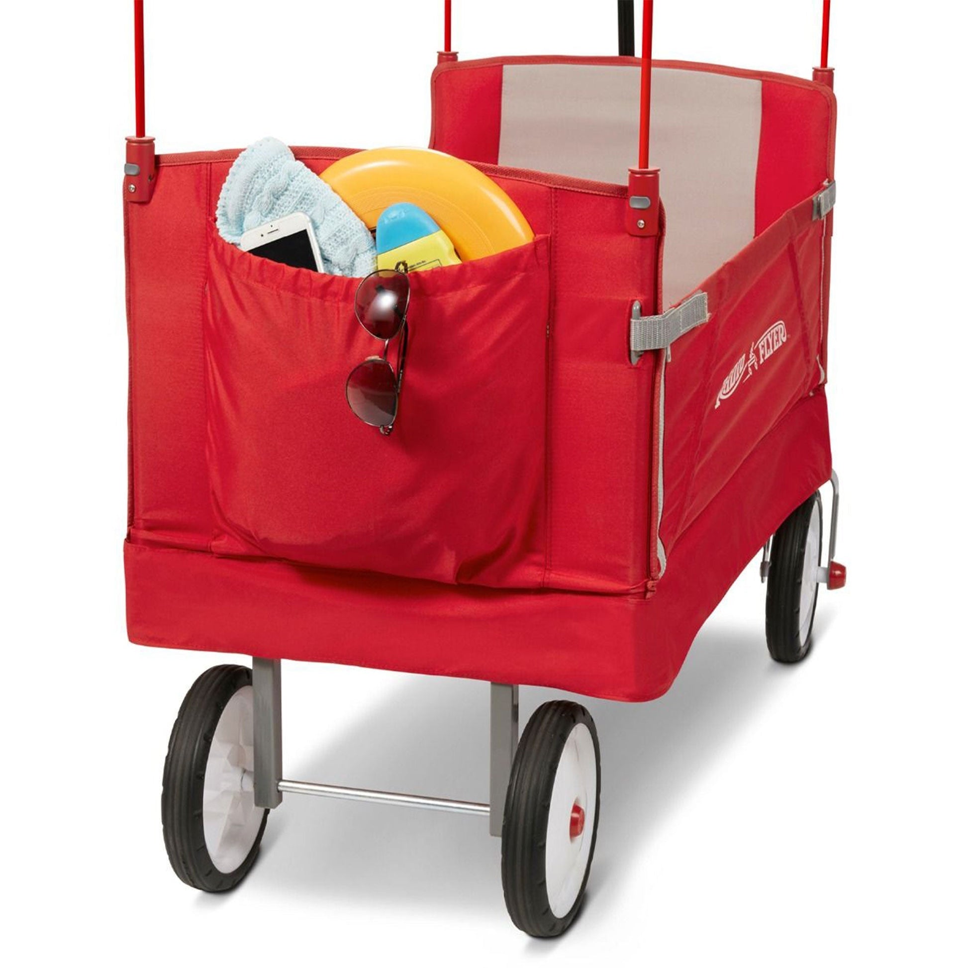 Radio Flyer 3 in 1 EZ Fold Wagon All Terrain Off Road Cart with Canopy, Red - Angler's Pro Tackle & Outdoors